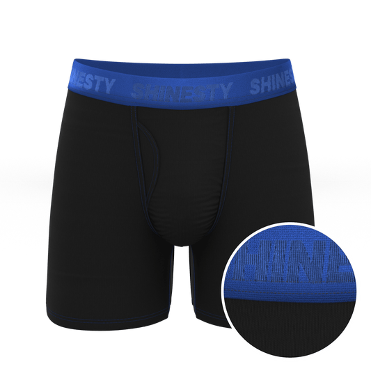 The Rhythm & Blues | Black and Blue Ball Hammock® Pouch Underwear With Fly - Shinesty