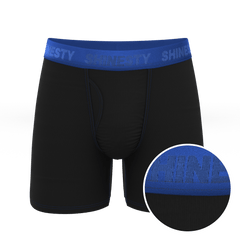 The Rhythm & Blues | Black and Blue Ball Hammock® Pouch Underwear With Fly - Shinesty