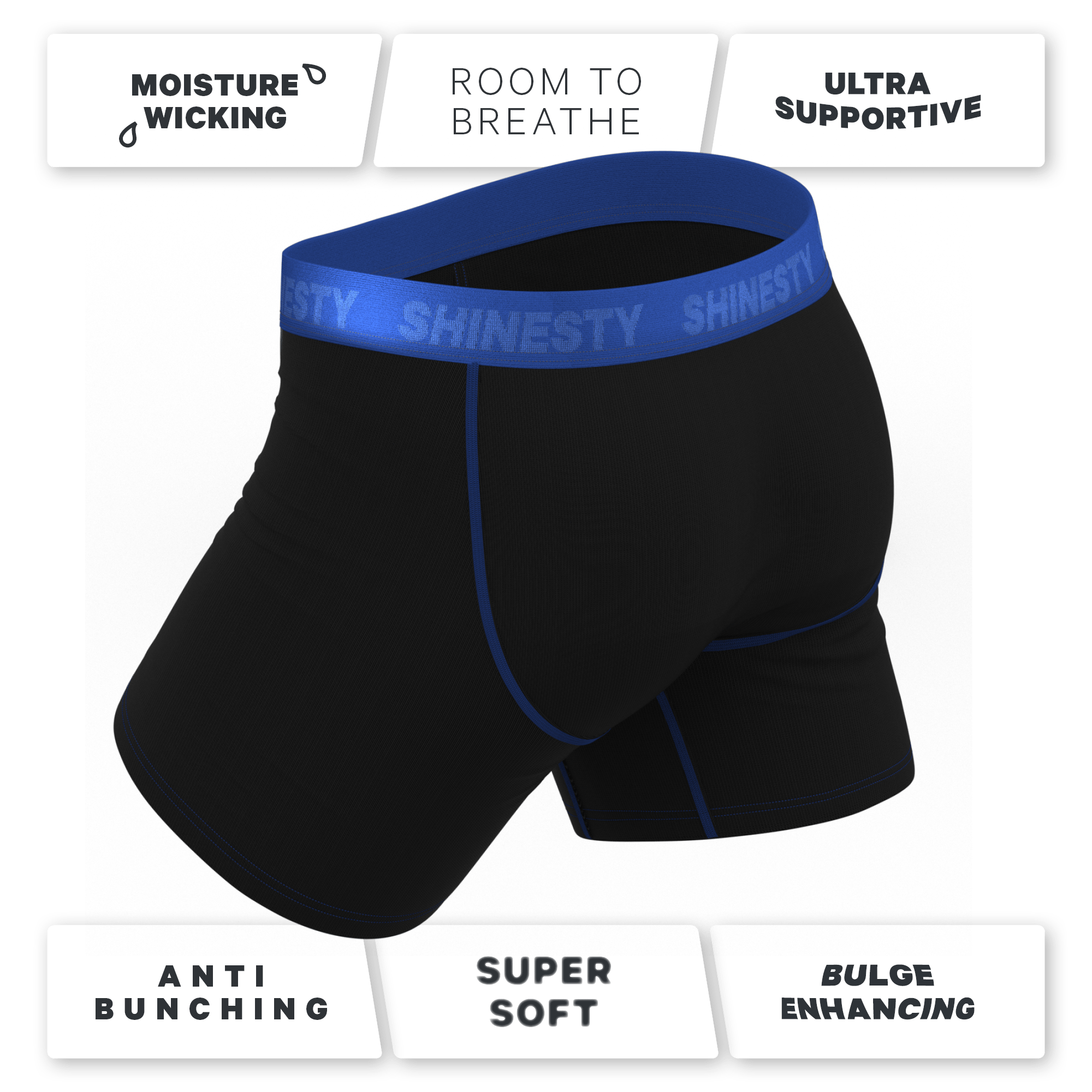 The Rhythm & Blues | Black and Blue Ball Hammock® Pouch Underwear - Shinesty