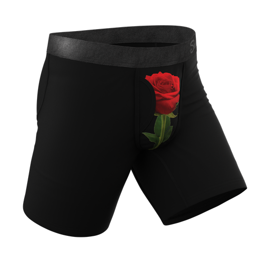 The Right Reasons | Rose Long Leg Ball Hammock® Pouch Underwear With Fly