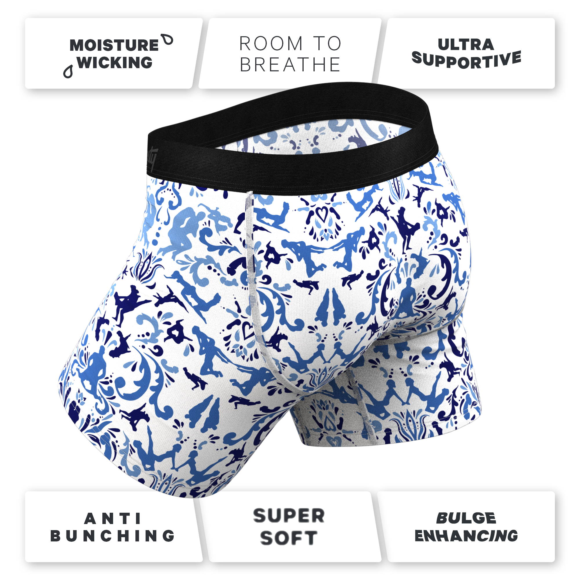 The Risqué Rorschach  | Blue Willow Ball Hammock® Pouch Underwear