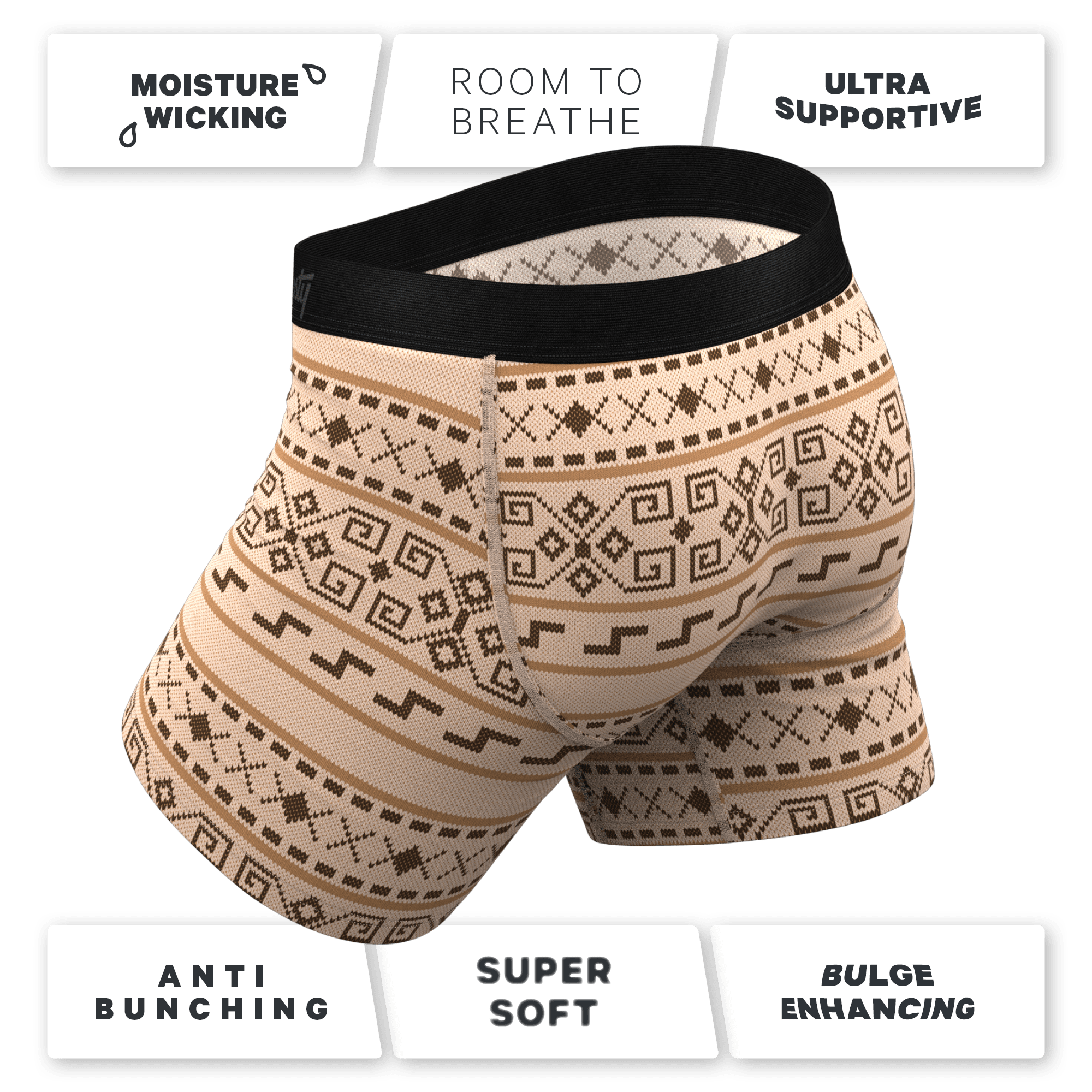 The Dude Abides | Aztec Sweater Ball Hammock® Pouch Underwear With Fly - Shinesty