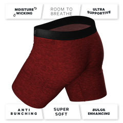 The Romeo | Red Heather Long Leg Ball Hammock® Pouch Underwear With Fly