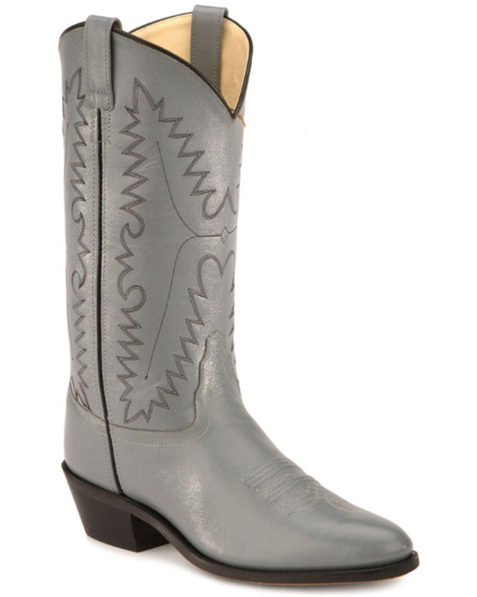 Old West Mens Grey All Over Leather 13" Boot