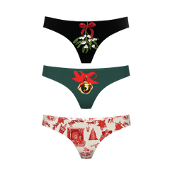 The Flirty Christmas | Women's Thong Underwear 3 Pack