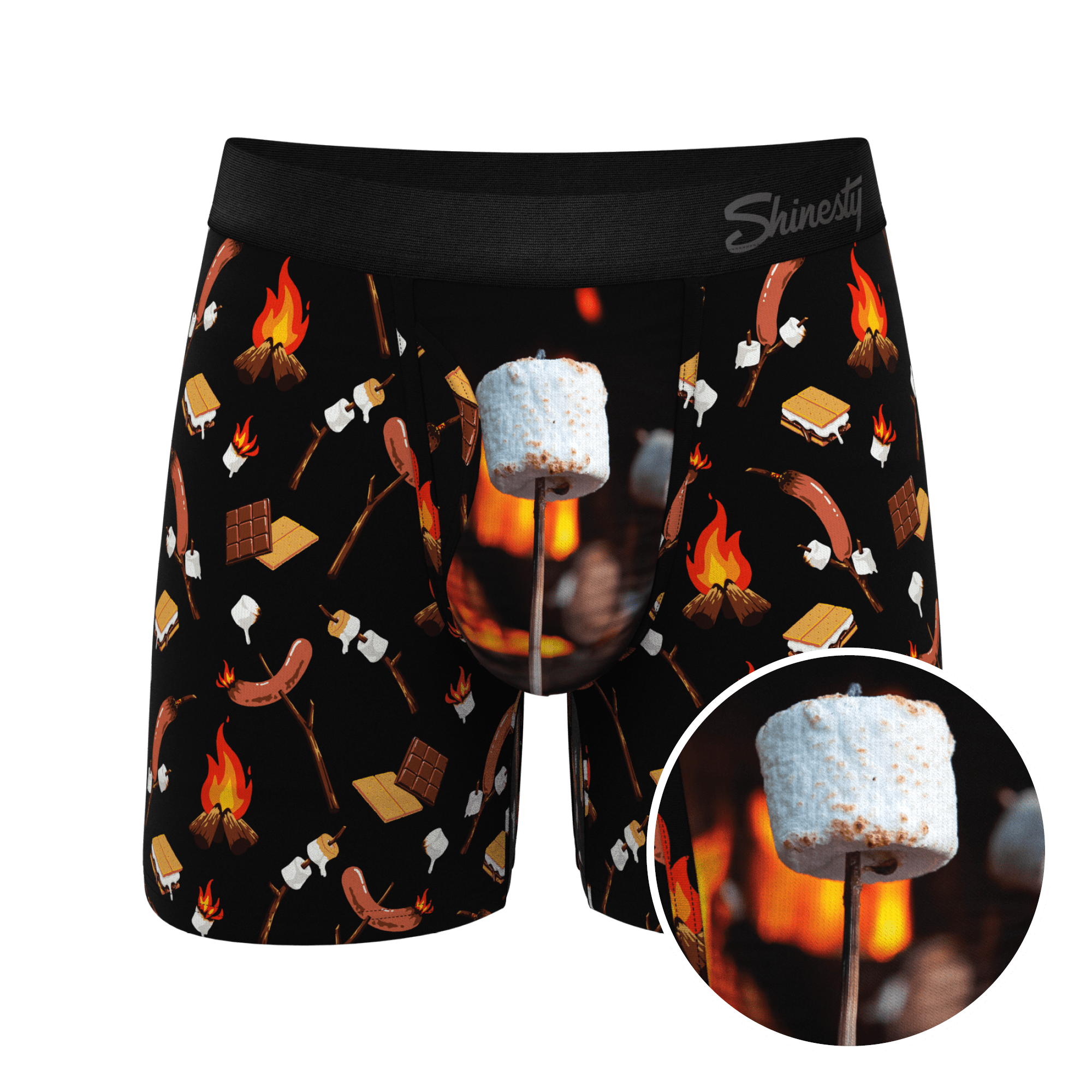 The S'more The Merrier | Campfire Ball Hammock® Pouch Underwear With Fly - Shinesty