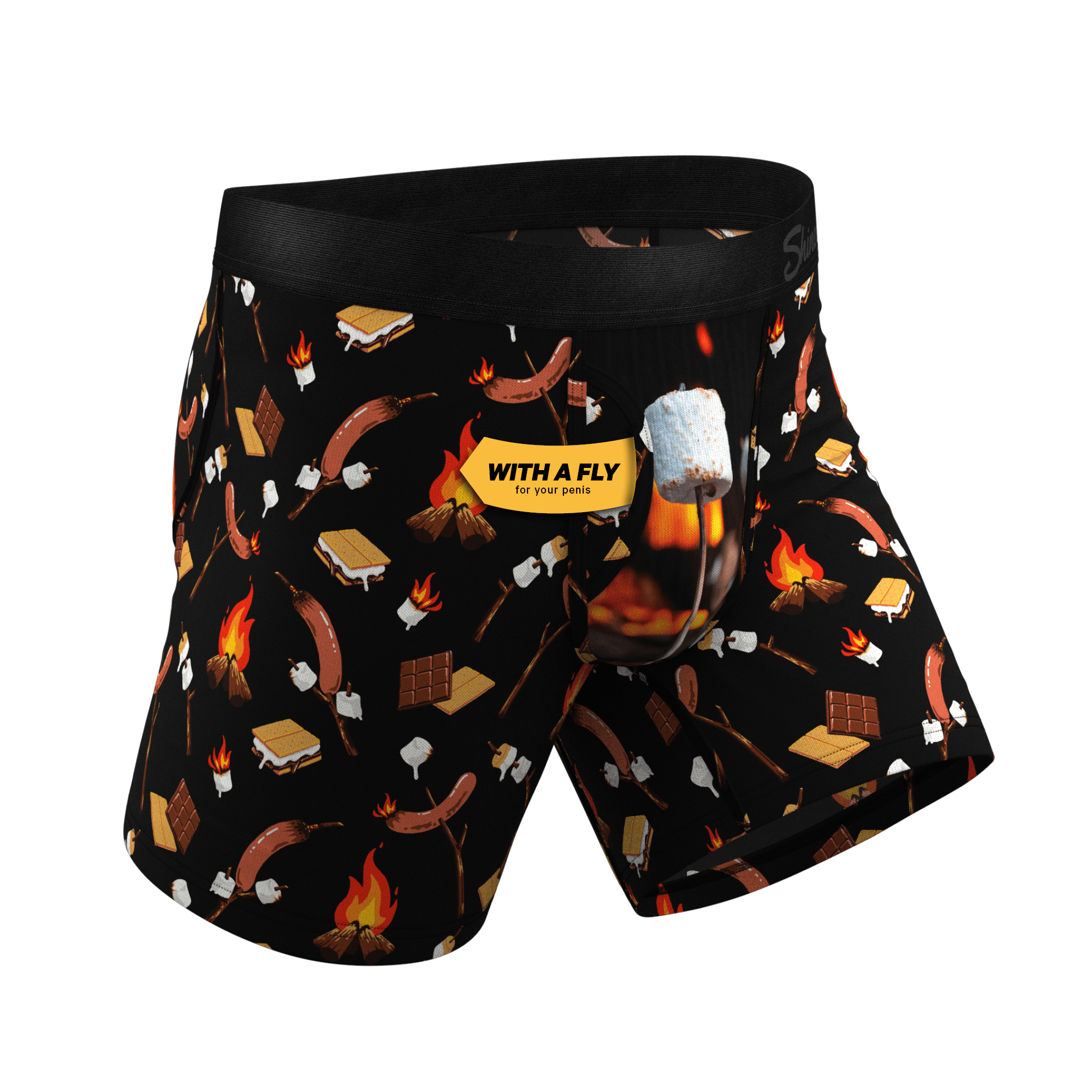 The S'more The Merrier | Campfire Ball Hammock® Pouch Underwear With Fly - Shinesty