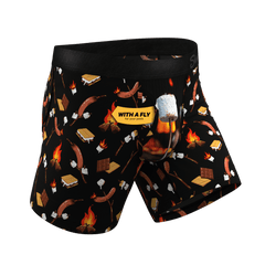 The S'more The Merrier | Campfire Ball Hammock® Pouch Underwear With Fly - Shinesty