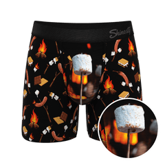 The S'more The Merrier | Campfire Ball Hammock® Pouch Underwear With Fly - Shinesty