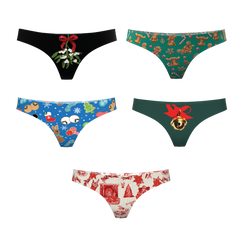 The Santa's Sack | Women's Thong Underwear 5 Pack