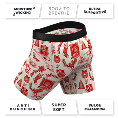 The Santa Slays | Christmas Toile Long Leg Ball Hammock® Pouch Underwear With Fly