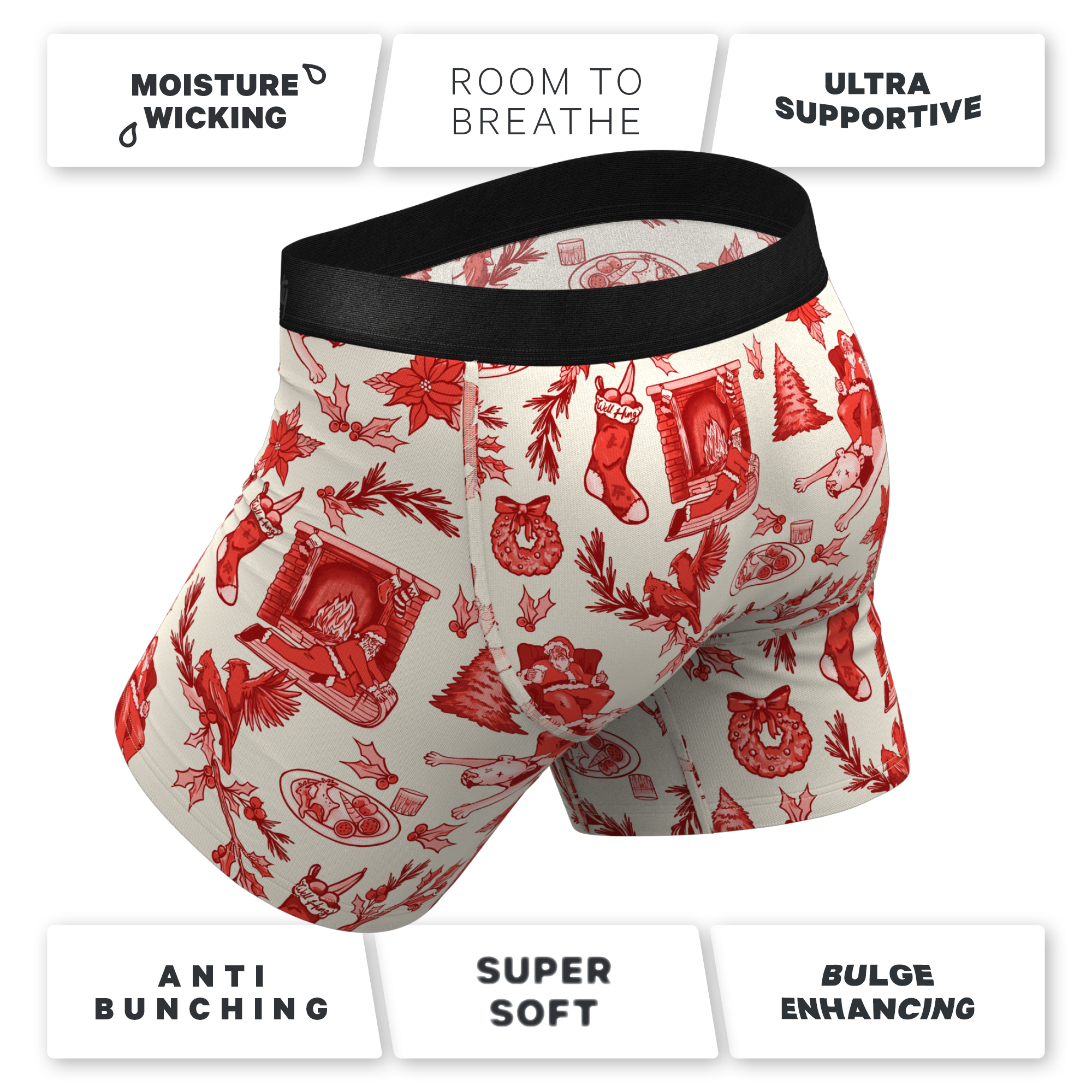 The Santa Slays | Christmas Toile Ball Hammock® Pouch Underwear