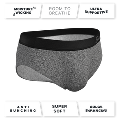 The Seattle Skyline | Black Marble Heather Ball Hammock® Pouch Underwear Briefs