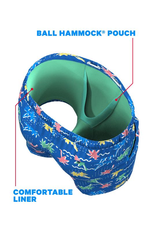 The SPF 69 | Retro Tropical  Ball Hammock® Pouch 5" Swim Trunks - Shinesty