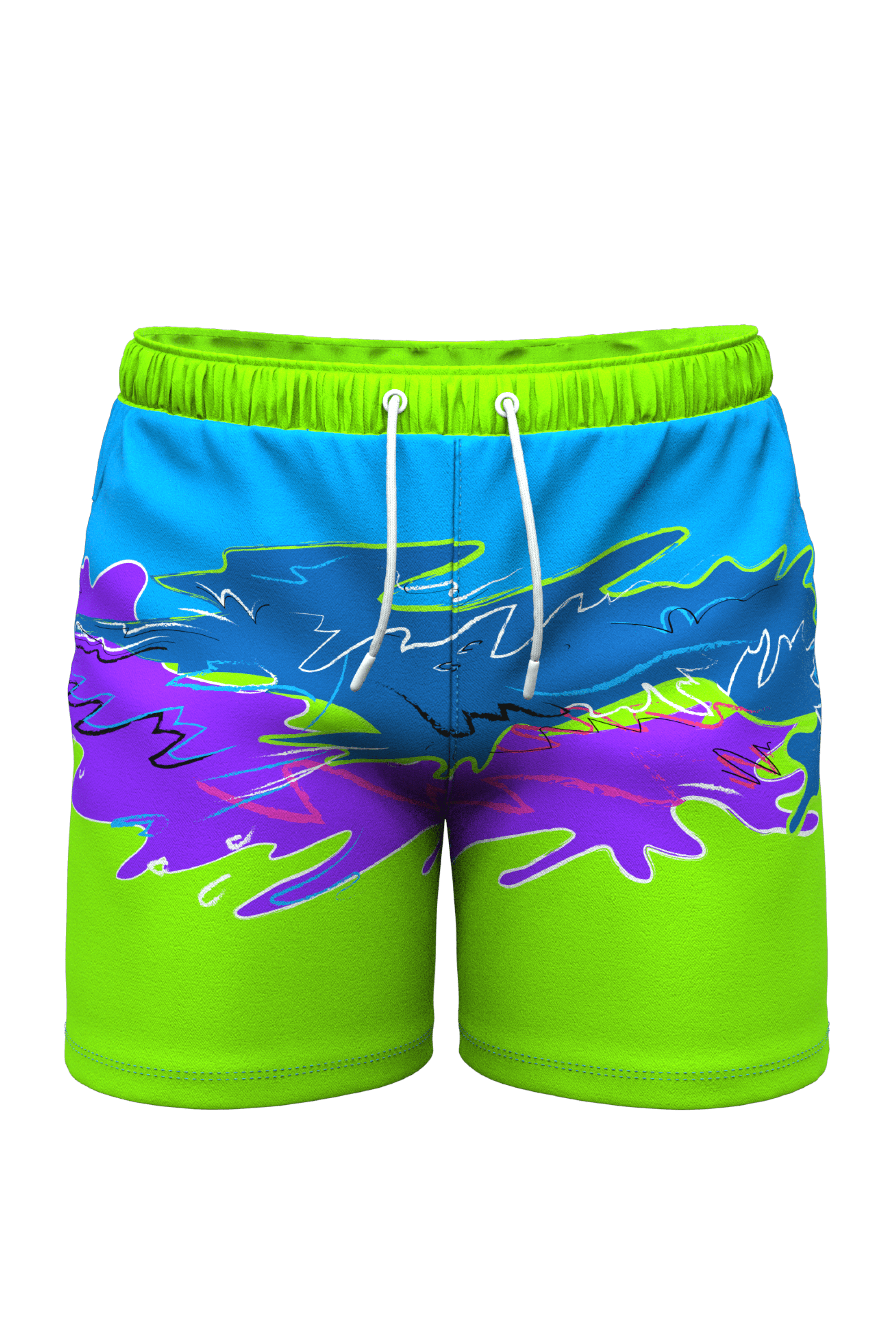 The Snack Shack | Retro Neon Ball Hammock® Pouch 5" Swim Trunks - Shinesty