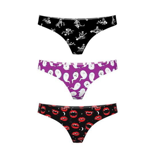 The Sneaky Halloween | Women's Thong Underwear 3 Pack