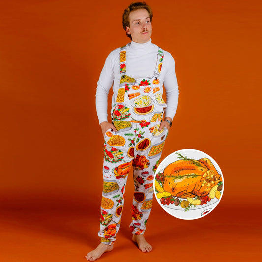 The Spread | Mens White Thanksgiving Pajamaralls®