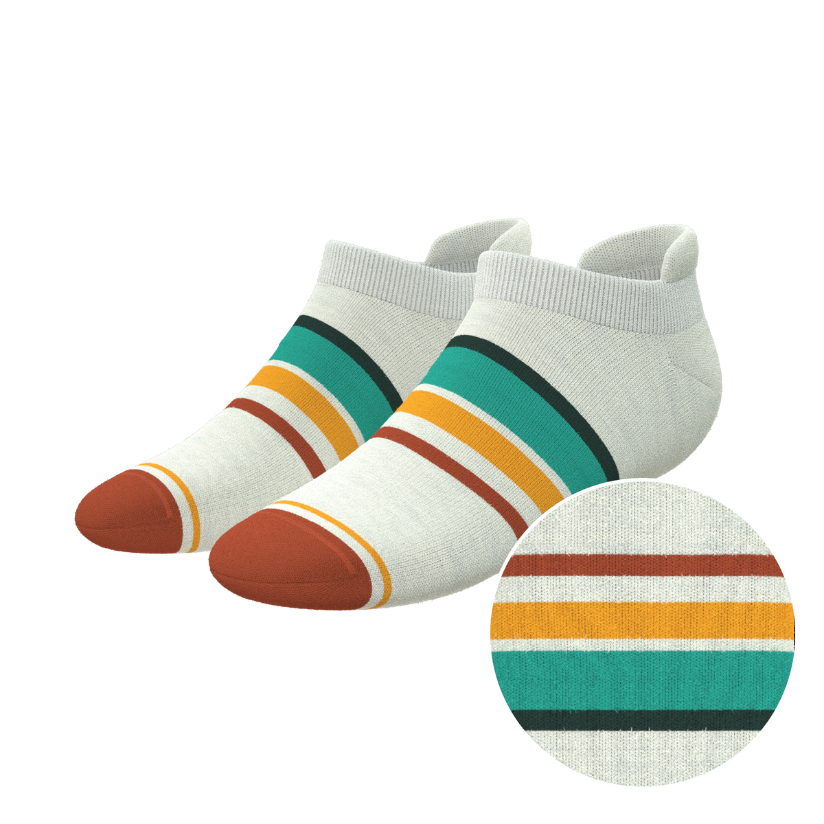 The Stellar | Retro Stripe Heel Hammock™ Ankle Socks