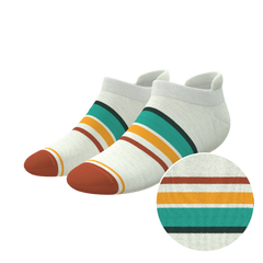 The Stellar | Retro Stripe Heel Hammock™ Ankle Socks