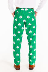 The Blarney Bagpiper | Diagonal Striped Clovers Suit Pants