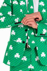 The Blarney Bagpiper | Diagonal Striped Clovers Suit