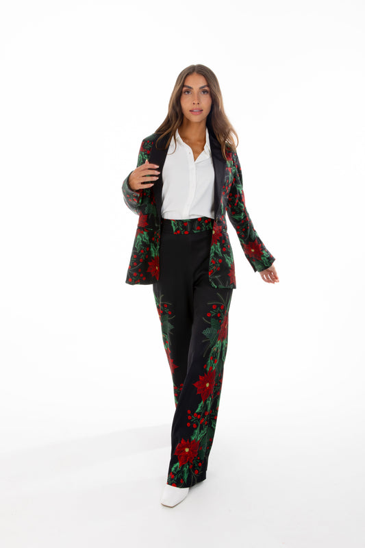 The Centerpiece | Poinsettia Women's Christmas Blazer