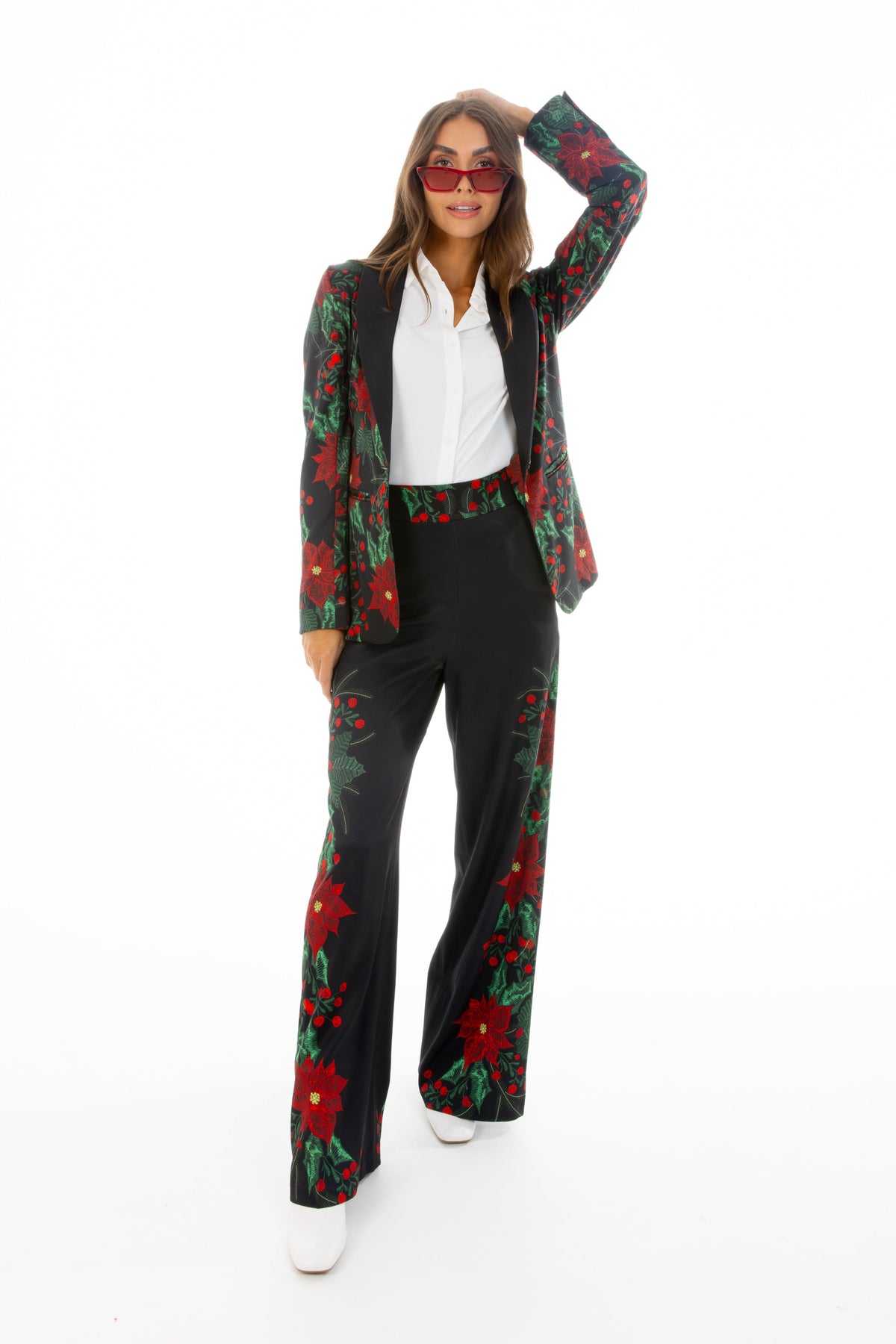 The Centerpiece | Poinsettia Women's Christmas Blazer