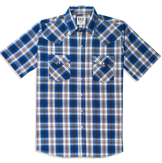 Men's Ely Cattleman Short Sleeve Plaid Western Snap Shirt