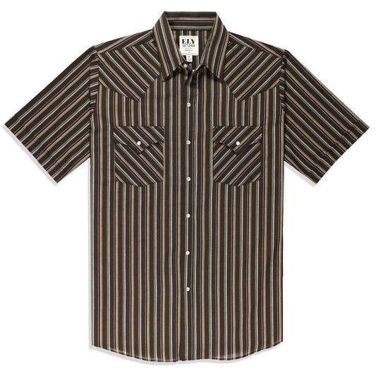 Men's Ely Cattleman Short Sleeve Stripe Western Snap Shirt