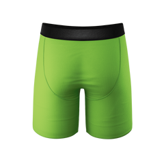 The Supernova | Bright Green Long Leg Ball Hammock® Pouch Underwear With Fly