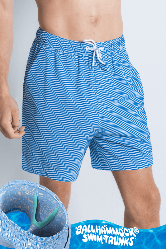 The Swim Lesson | Blue Wave Tropical Ball Hammock® Pouch 8" Swim Trunks