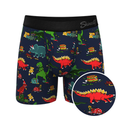 The T-Rexmas | Christmas Dinosaur Ball Hammock® Pouch Underwear With Fly