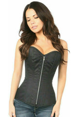 Daisy Corsets Top Drawer Black Cotton Steel Boned Corset w/Zipper