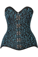 Daisy Corsets Top Drawer CURVY Teal Brocade Double Steel Boned Overbust Corset