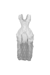 Daisy Corsets Top Drawer Steel Boned White Lace Victorian Bustle Corset Dress - Daisy Corsets