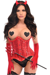 Daisy Corsets Top Drawer 4 PC Red Pin-Up Devil Corset Costume