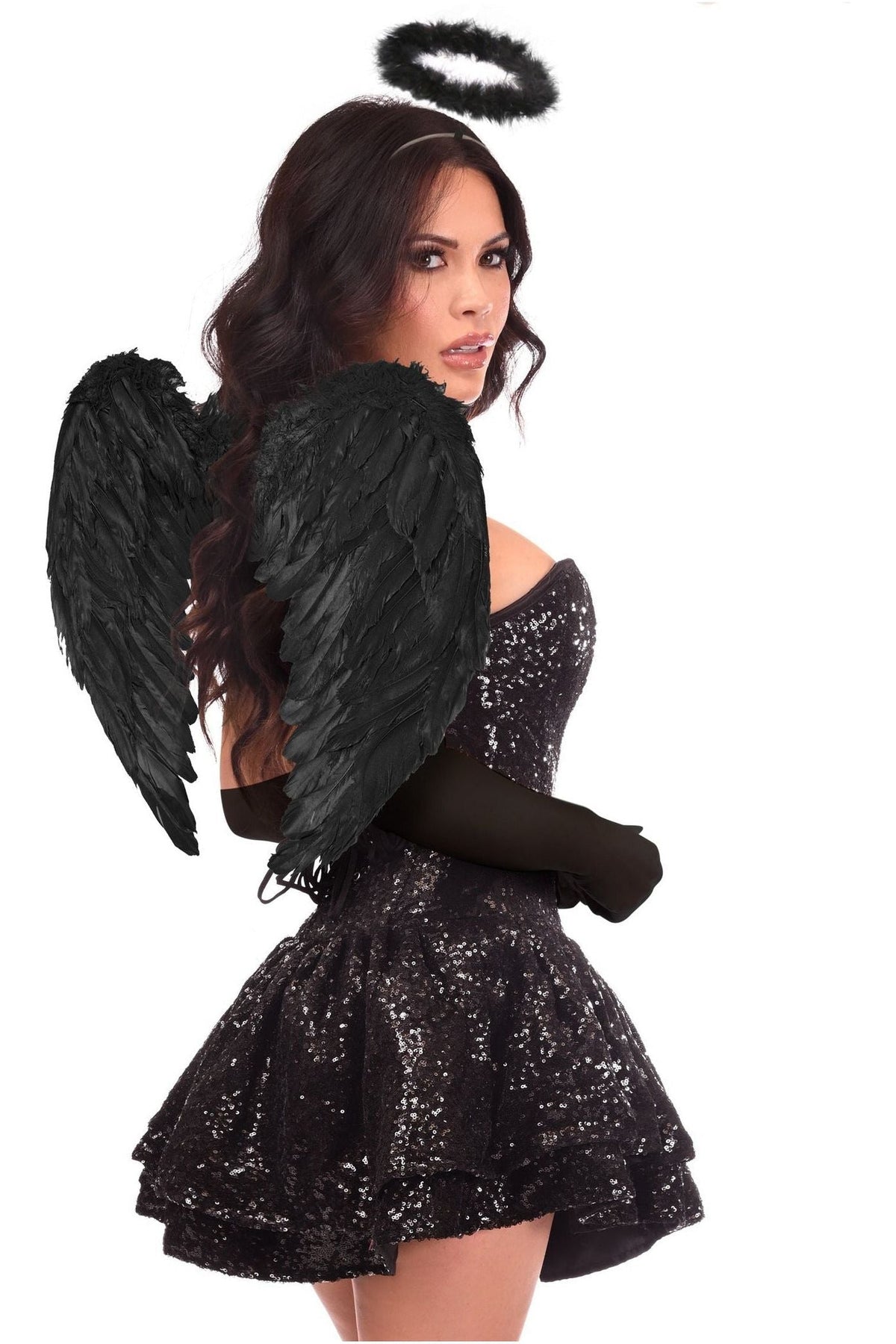 Daisy Corsets Top Drawer 4 PC Sequin Dark Angel Corset Dress Costume