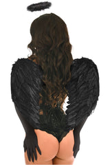 Daisy Corsets Top Drawer 4 PC Black Lace Dark Angel Corset Costume