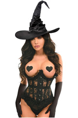 Daisy Corsets Top Drawer 3 PC Black Lace Witch Corset Costume