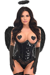 Daisy Corsets Top Drawer 4 PC Black Patent Dark Angel Corset Costume - Daisy Corsets