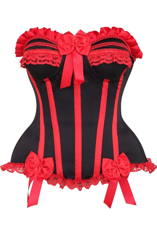 Daisy Corsets Top Drawer Black/Red Steel Boned Burlesque Corset - Daisy Corsets