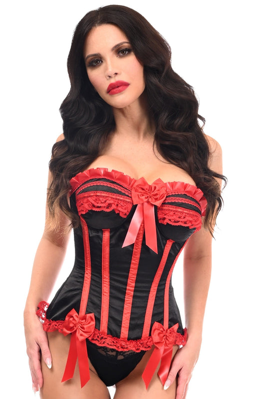 Daisy Corsets Top Drawer Black/Red Steel Boned Burlesque Corset - Daisy Corsets