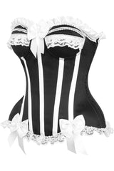 Daisy Corsets Top Drawer Black/White Steel Boned Burlesque Corset