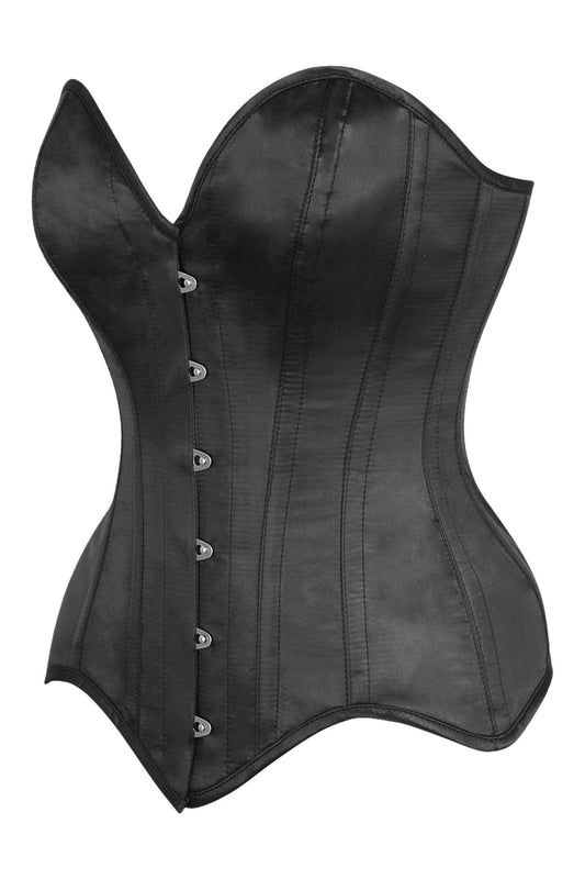 Daisy Corsets Top Drawer Black Satin Steel Boned Overbust Corset