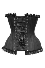 Daisy Corsets Top Drawer Black Satin Steel Boned Overbust Corset