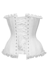 Daisy Corsets Top Drawer White Satin Steel Boned Burlesque Corset