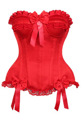 Daisy Corsets Top Drawer Red Satin Steel Boned Burlesque Corset