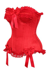 Daisy Corsets Top Drawer Red Satin Steel Boned Burlesque Corset