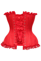 Daisy Corsets Top Drawer Red Satin Steel Boned Burlesque Corset - Daisy Corsets