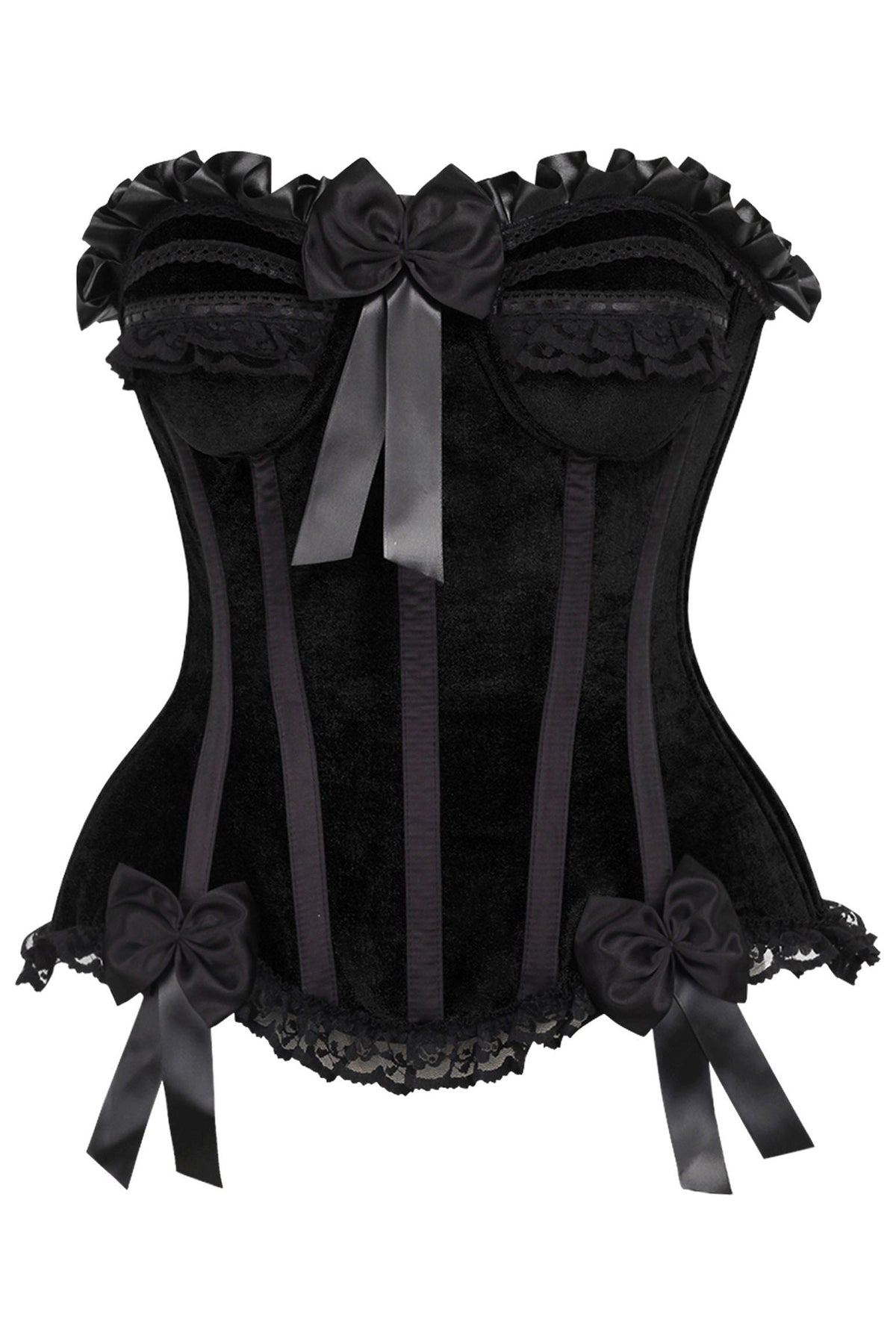 Daisy Corsets Top Drawer Black Velvet Steel Boned Burlesque Corset